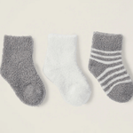 CozyChic Lite Infant Sock Set - Pewter/Pearl Kids Socks + Tights Barefoot Dreams