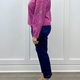Crew Neck Applique Detail w/ Special Wash - Roseberry Sweaters Tribal