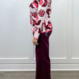 Brooke Hugging Wide Jeans - Passion Plum Pants Tribal