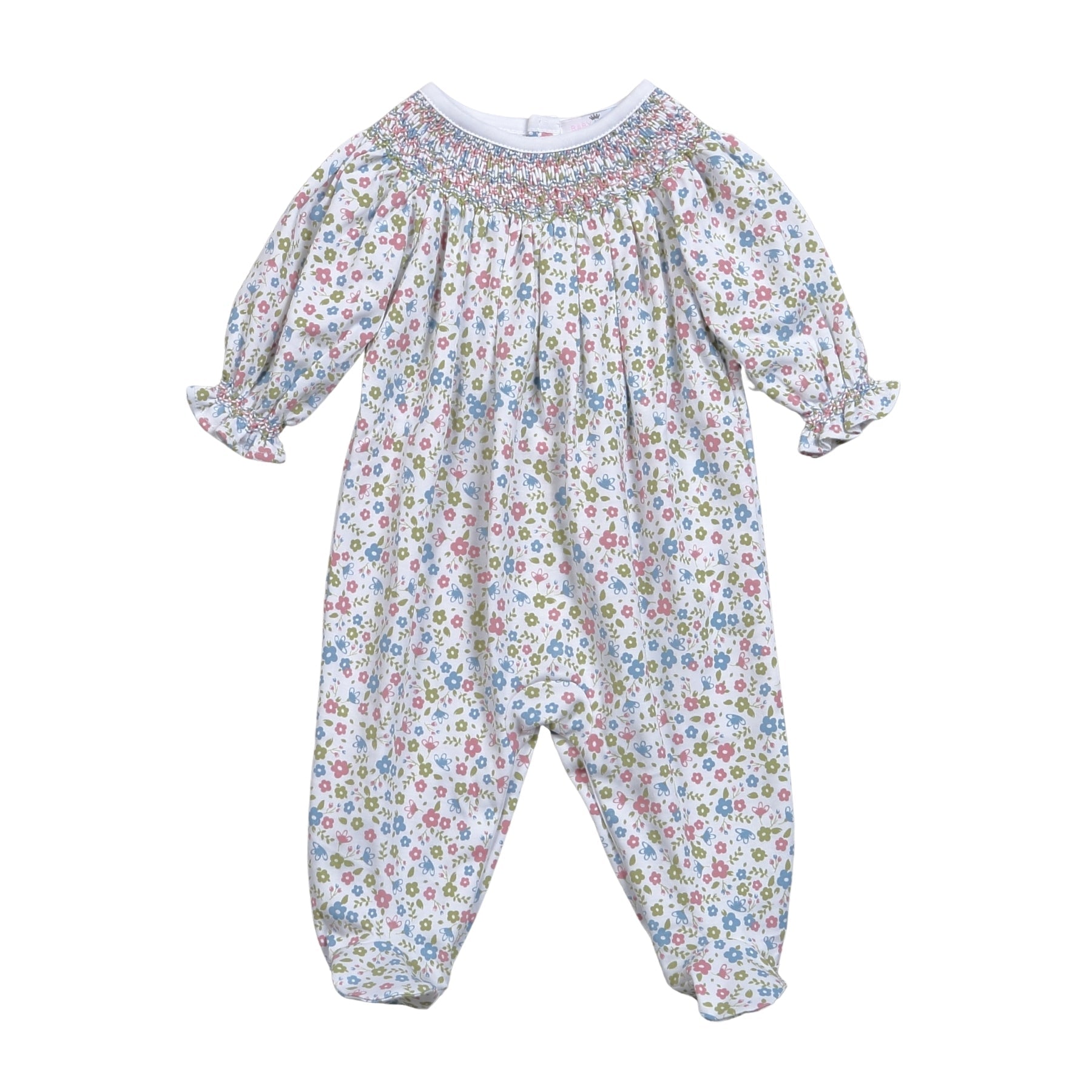 Darlene Pima Hand Smocked Bishop Footie Baby Sleepwear Baby Loren