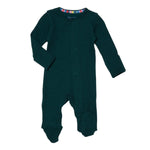 Deep Emerald Waffle Modal Magnetic Footie Baby Sleepwear Magnetic Me