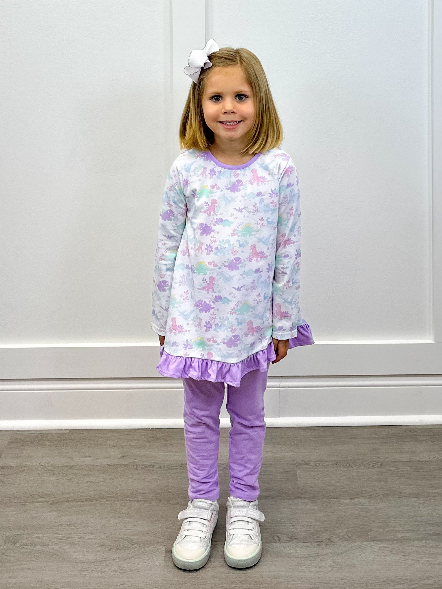 Dino Adventures Ruffle Pant Set Girls Sets Trotter Street Kids
