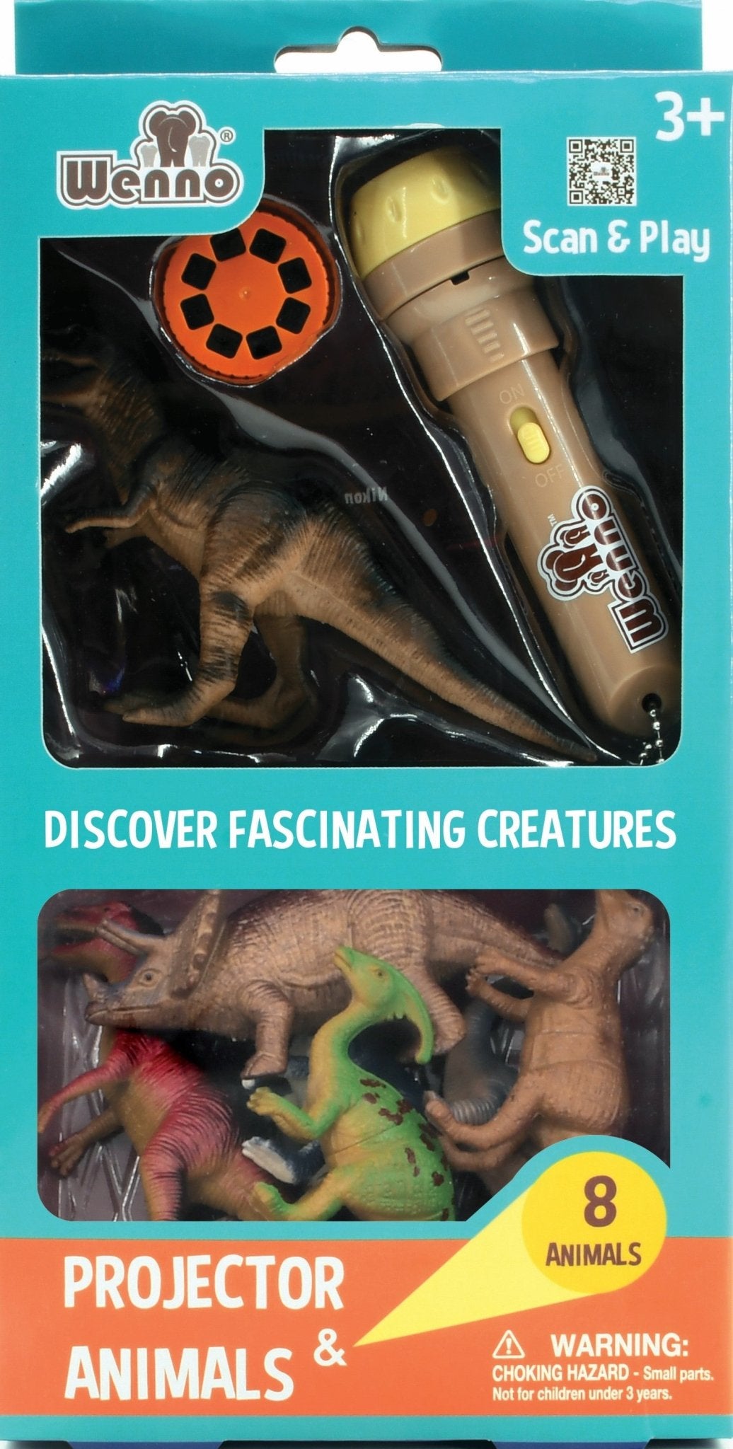 Dino Play Set w/ Torch Projector Toys Wenno USA