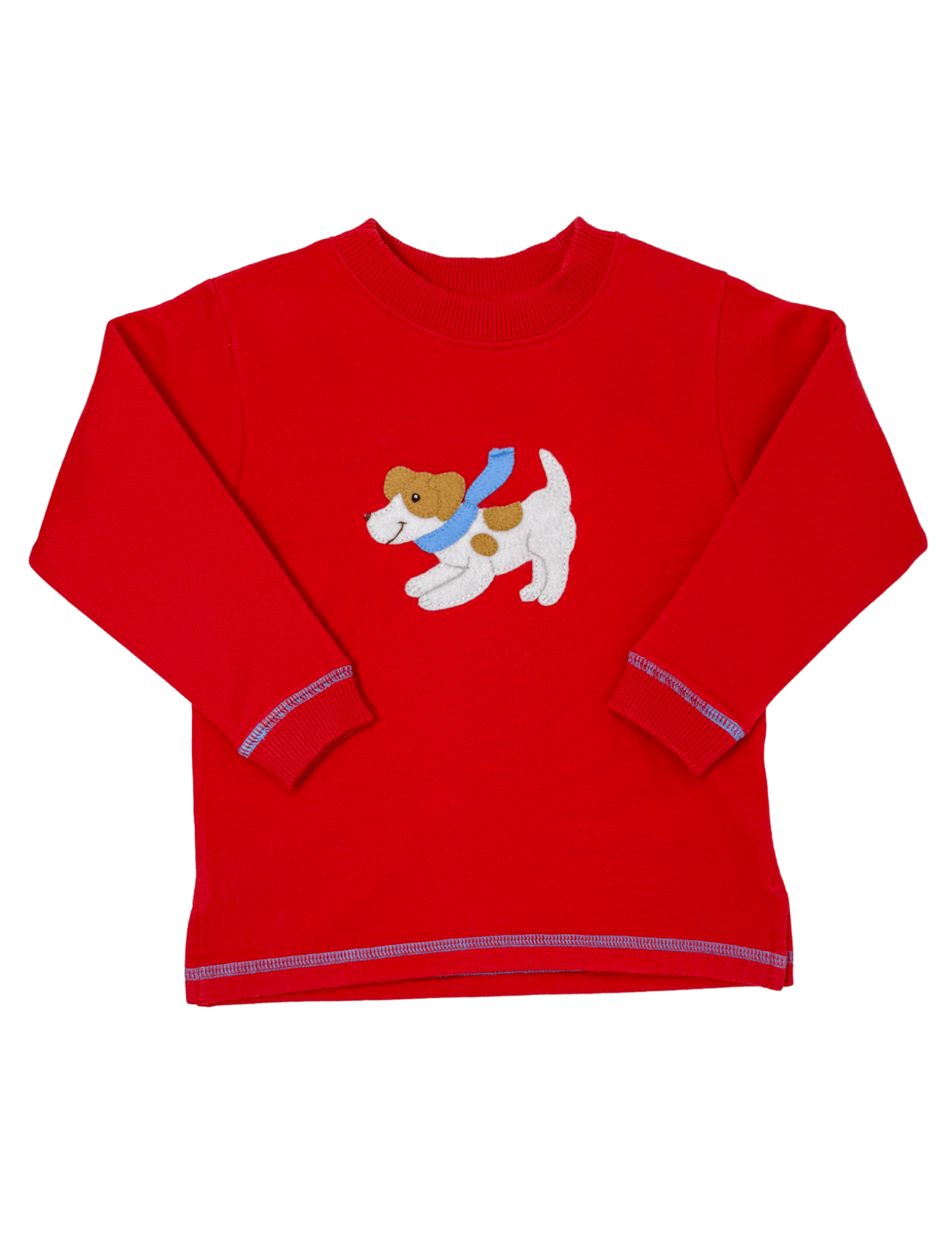 Dog Crewneck Sweatshirt - Deep Red Boys Sweaters + Sweatshirts Luigi