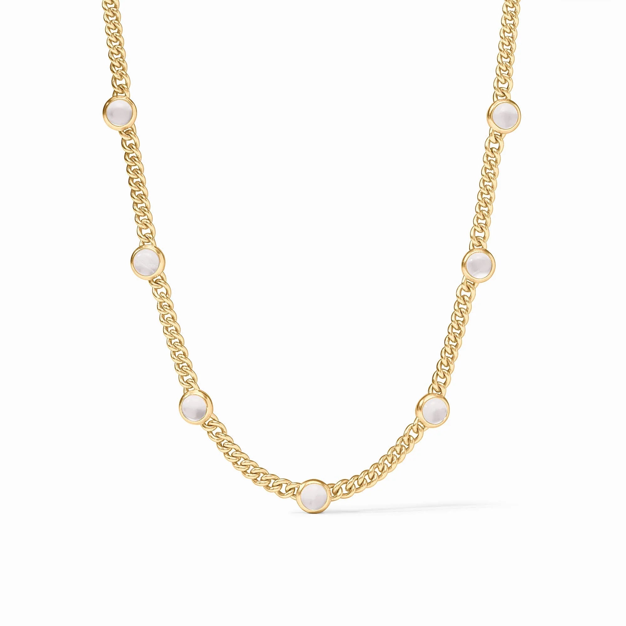 Dolce Delicate Station Necklace - Iridescent Clear Crystal Necklaces Julie Vos