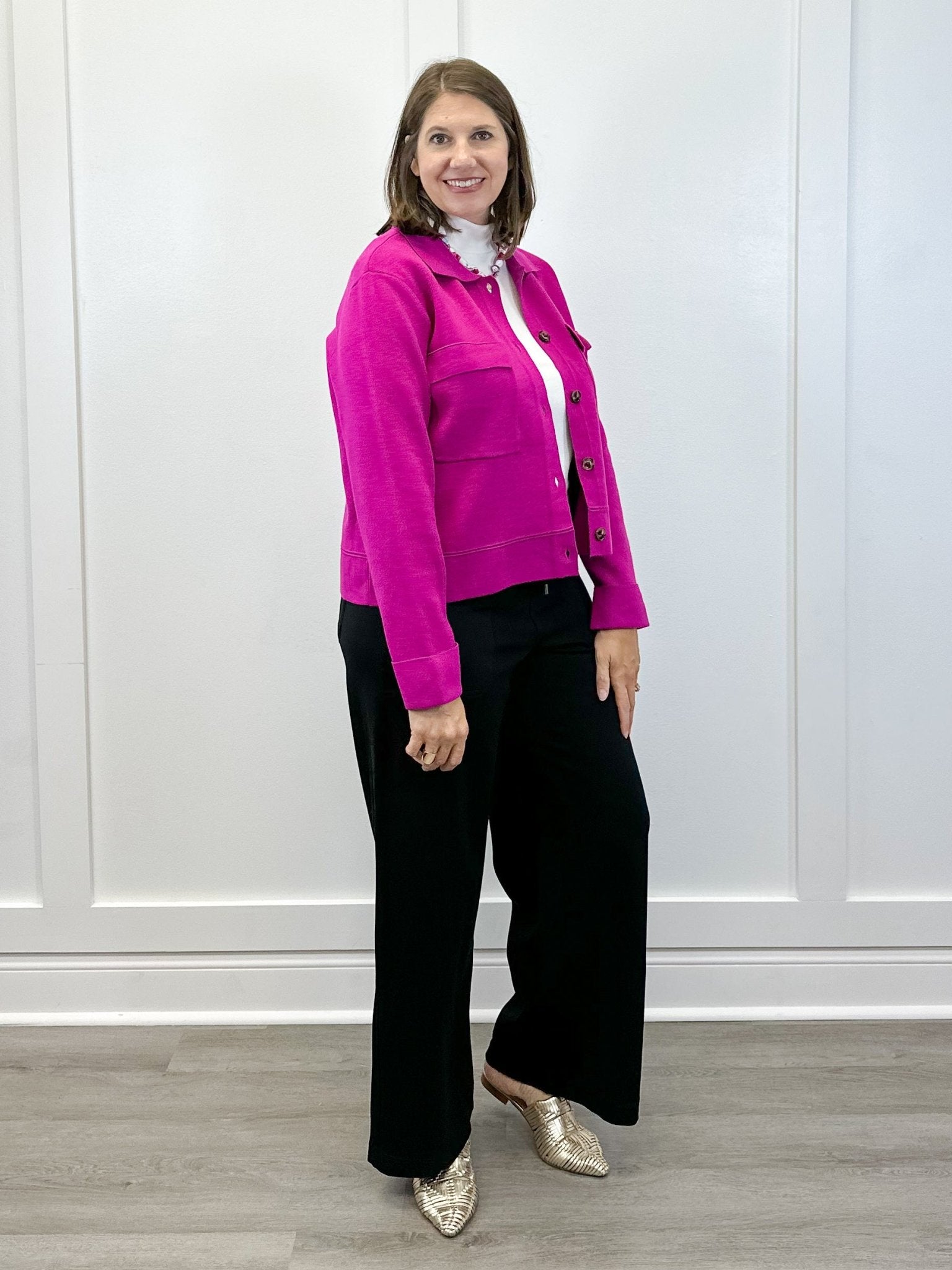 Double Knit Collared Sweater Cardigan - Pink Flambe Sweaters Tribal
