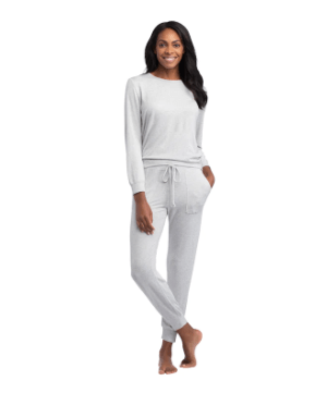 Dream Jersey Crew Neck Lounge Set - Heather Grey Lounge Softies