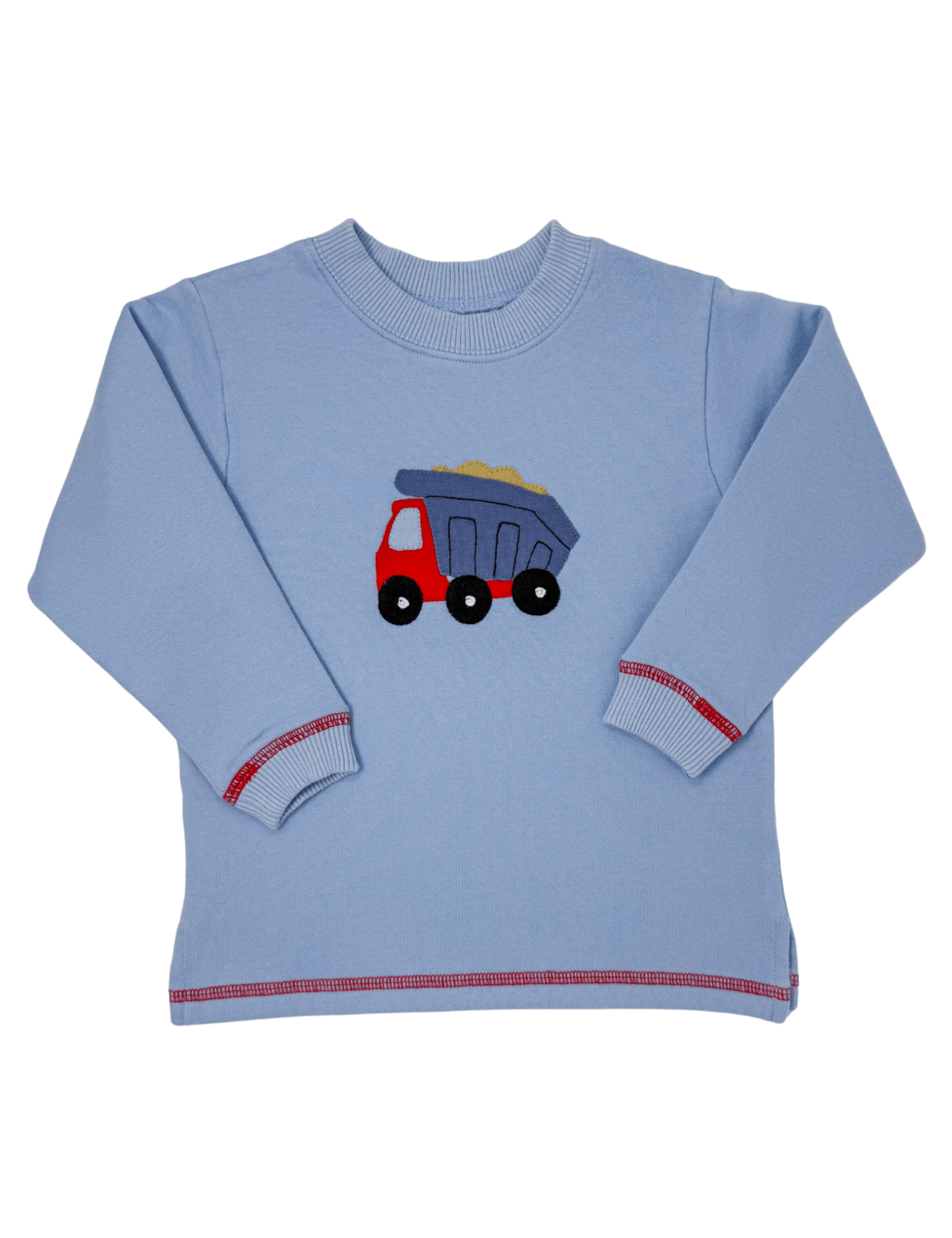 Dump Truck Crewneck Sweatshirt - Sky Blue Boys Sweaters + Sweatshirts Luigi