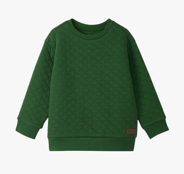 Eden Green Quilted Pullover Boys Sweaters + Sweatshirts Hatley