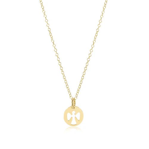 egirl 14" Necklace Gold - Guardian Angel Small Gold Disc Necklaces enewton