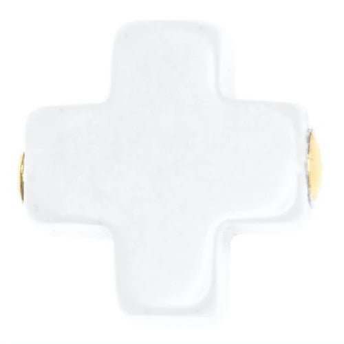 egirl 14" Necklace Gold - Signature Cross Gold Small Off White Necklaces enewton