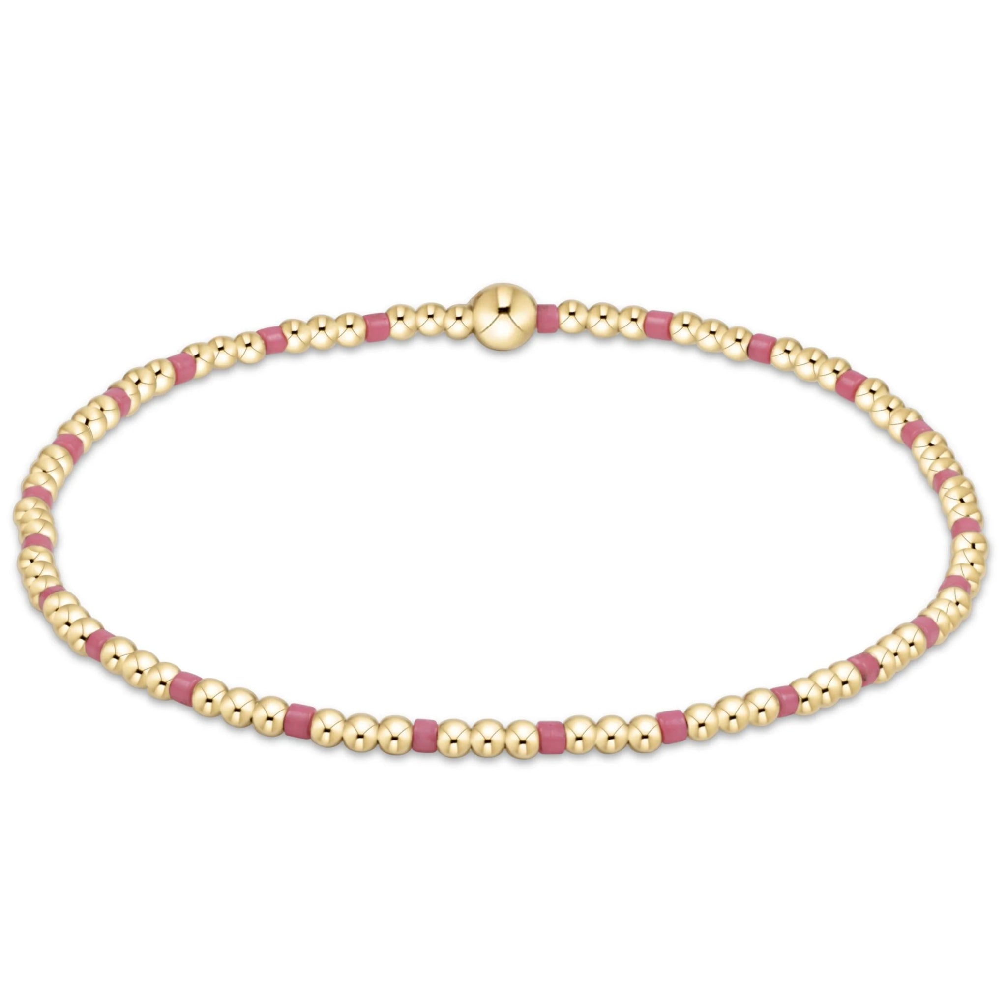 egirl Hope Sincerity Pattern 2mm Bead Bracelet - Bright Pink Bracelets enewton