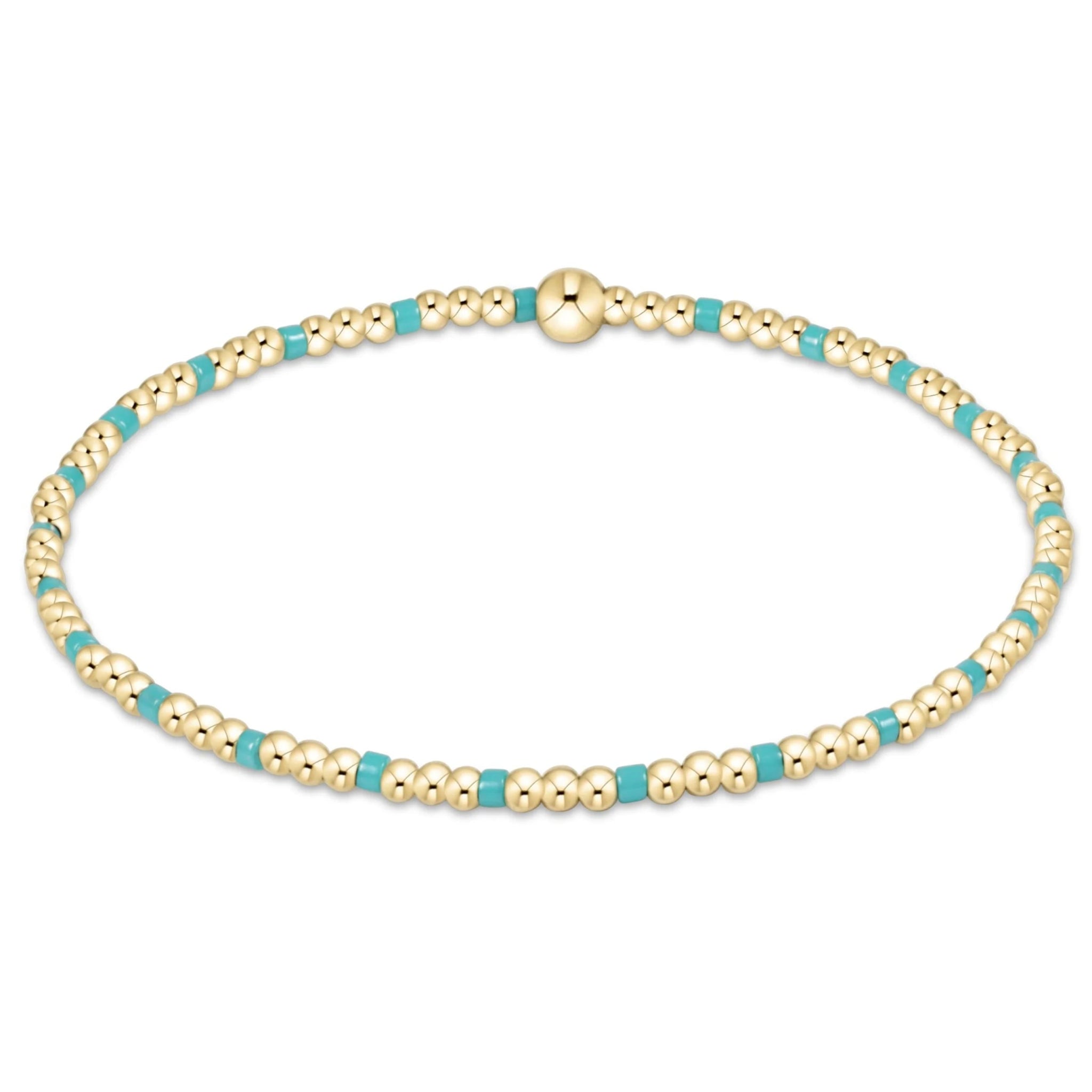 egirl Hope Sincerity Pattern 2mm Bead Bracelet - Turquoise Bracelets enewton