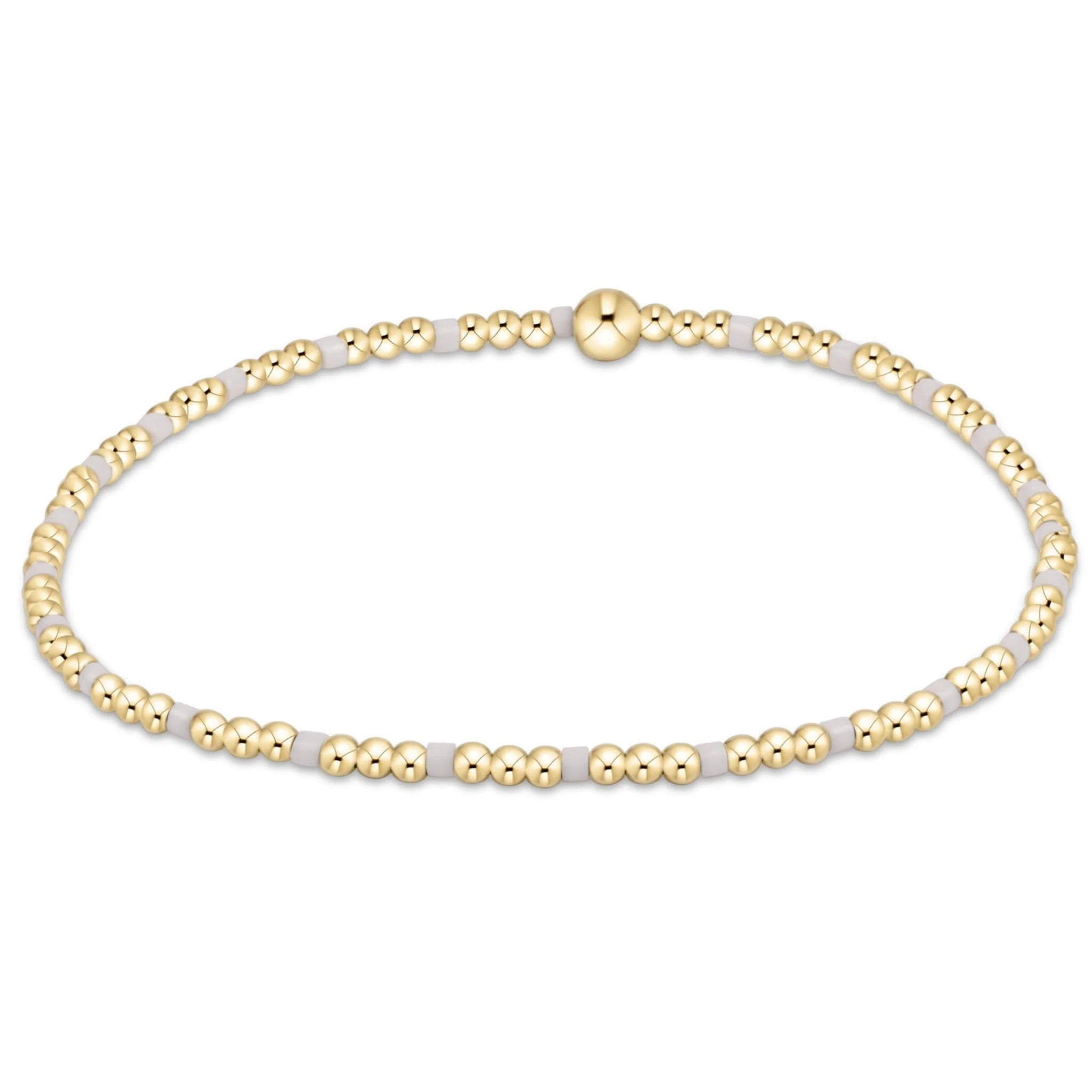 egirl Hope Sincerity Pattern 2mm Bead Bracelet - White Bracelets enewton