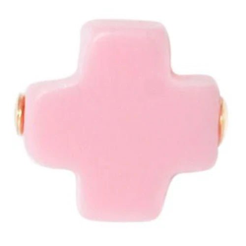 egirl Signature Cross Small Gold Pattern 2mm Bead Bracelet - Pink Bracelets enewton