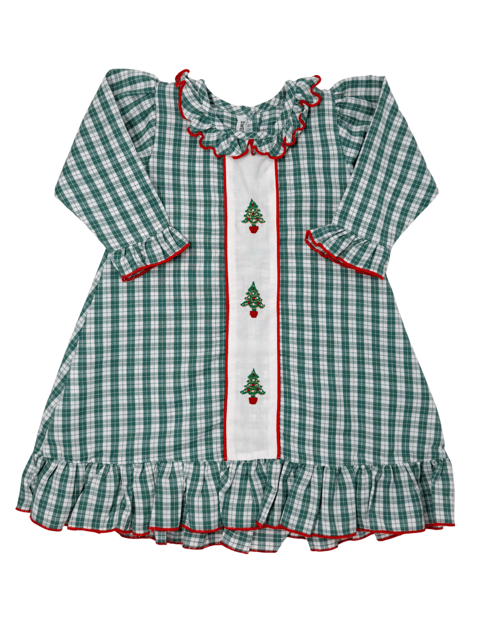 Embroidered Christmas Tree Gown Kids Pajamas Sweet Dreams