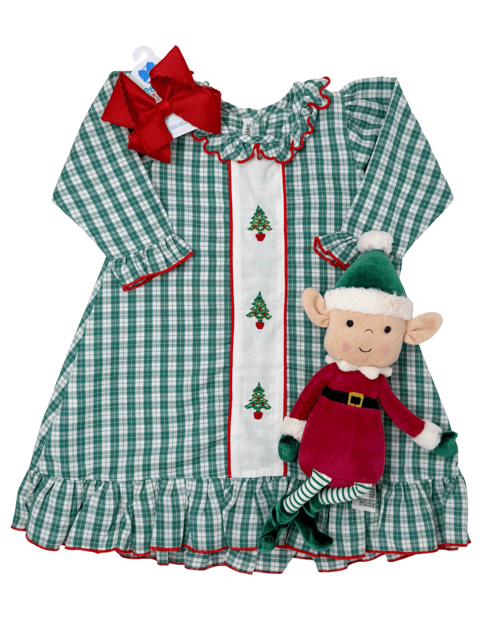 Embroidered Christmas Tree Gown Kids Pajamas Sweet Dreams