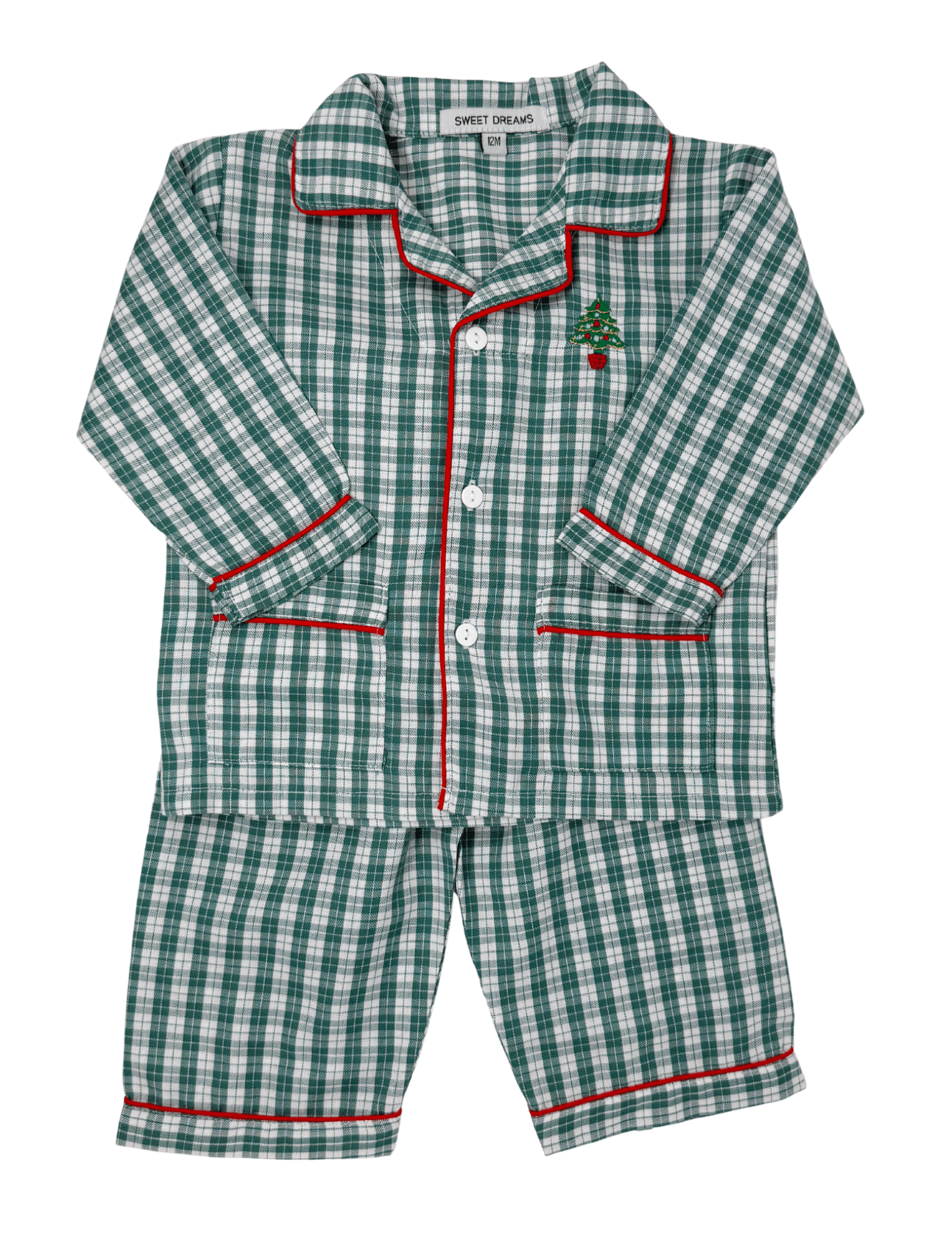 Embroidered Christmas Tree Pajamas Kids Pajamas Sweet Dreams