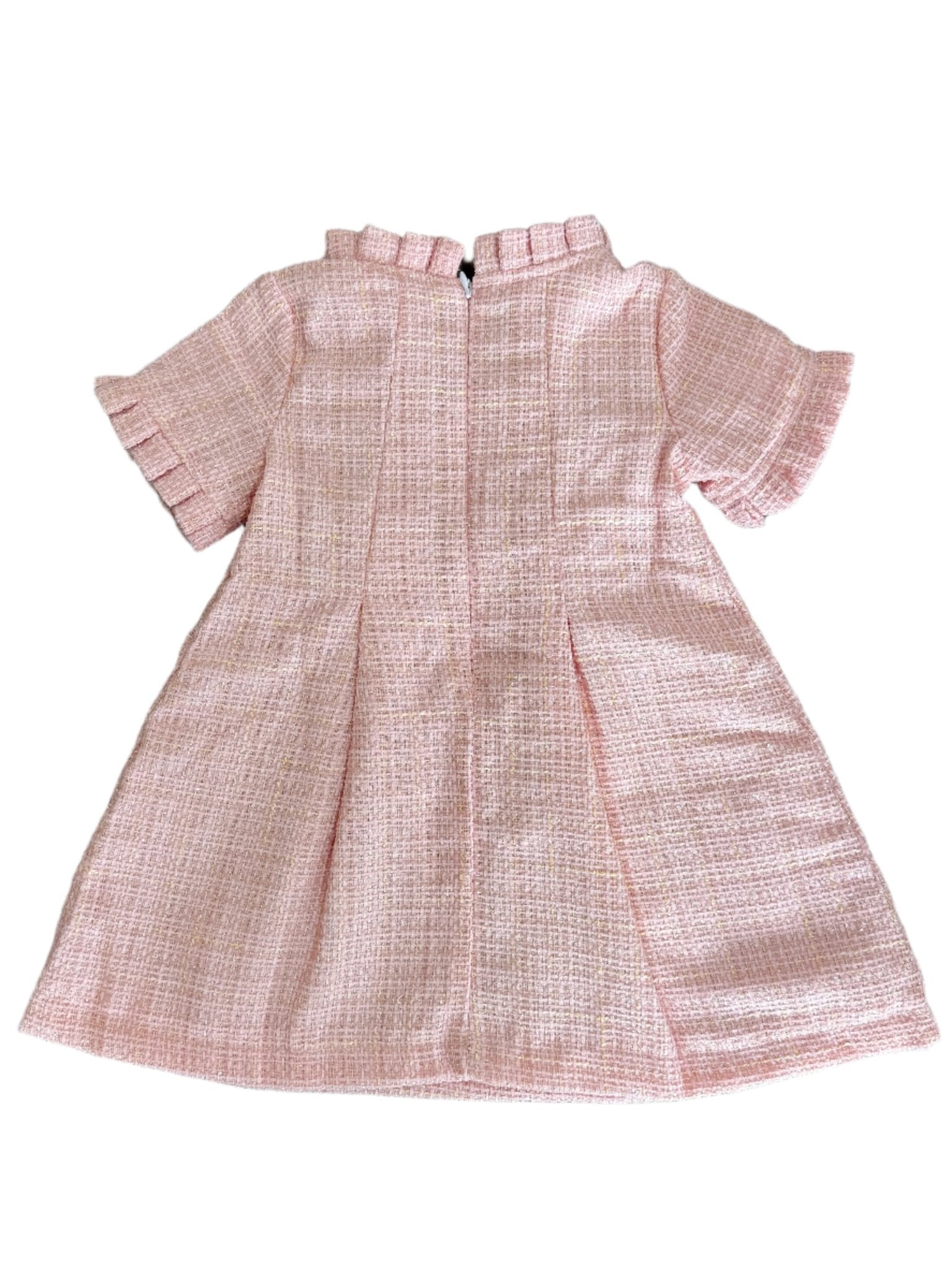 Emerson Dress - Lt. Pink Sparkle Tweed Girls Occasion Dresses The Oaks Apparel Company
