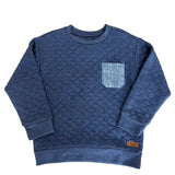 Ensign Blue Quilted Pullover Boys Sweaters + Sweatshirts Hatley