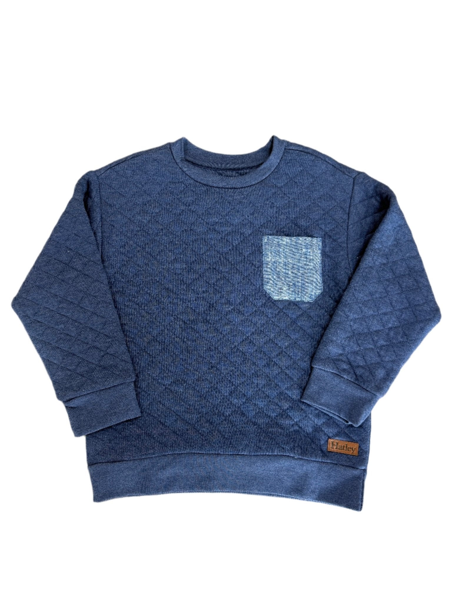 Ensign Blue Quilted Pullover Boys Sweaters + Sweatshirts Hatley