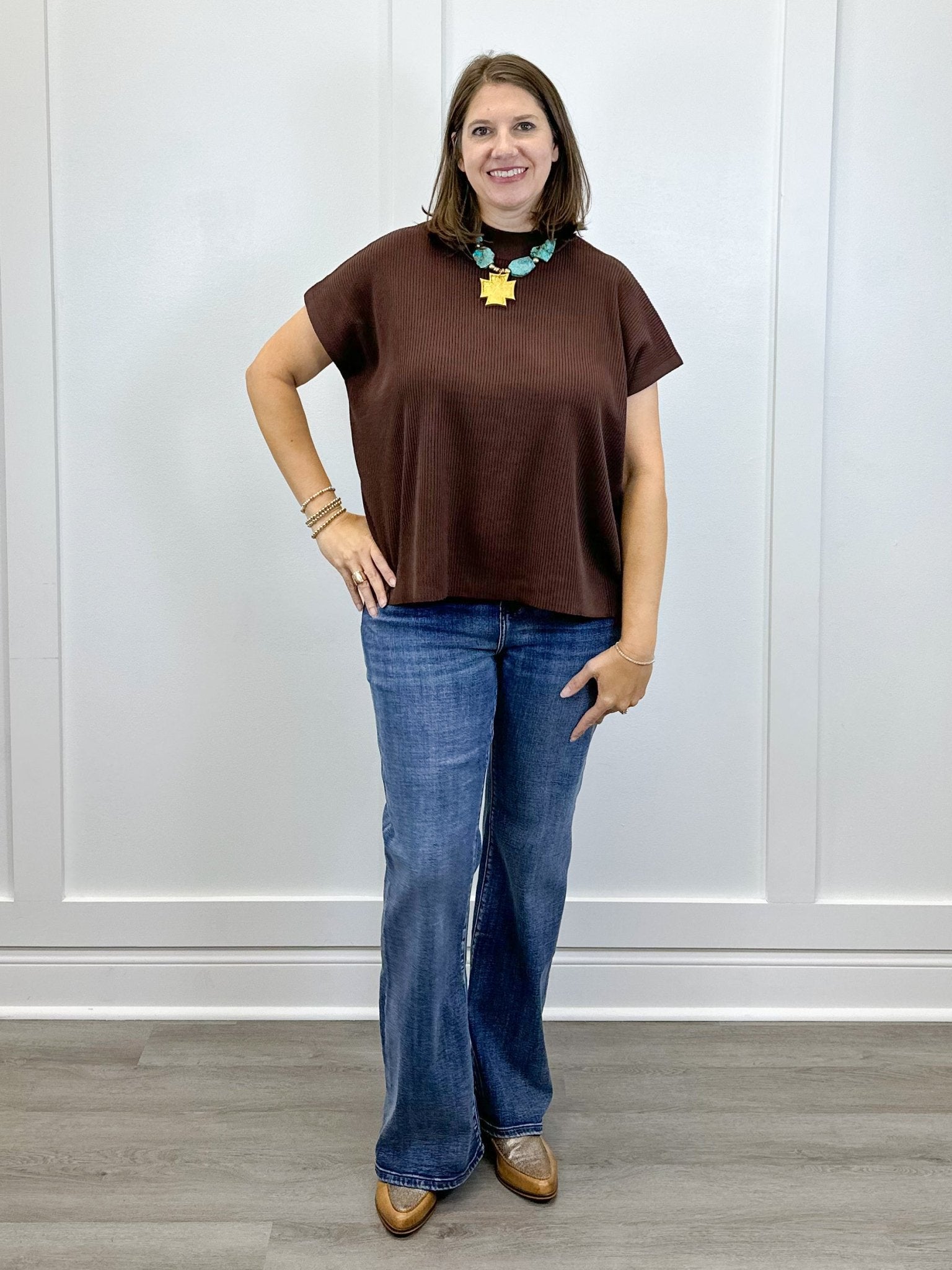 Everly Pullover Sweater - Brown - Sugar Babies Children's Boutique/Meg's Shoppe