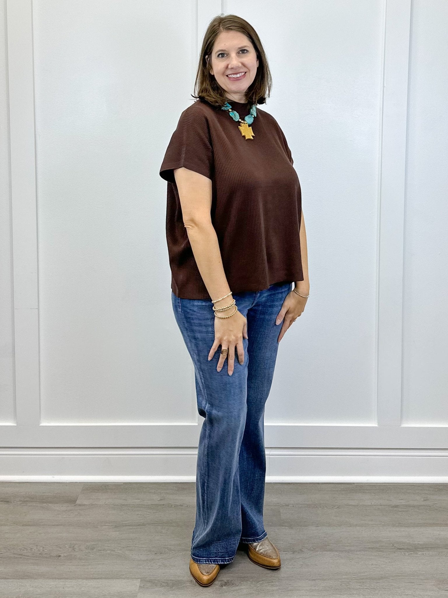 Everly Pullover Sweater - Brown - Sugar Babies Children's Boutique/Meg's Shoppe