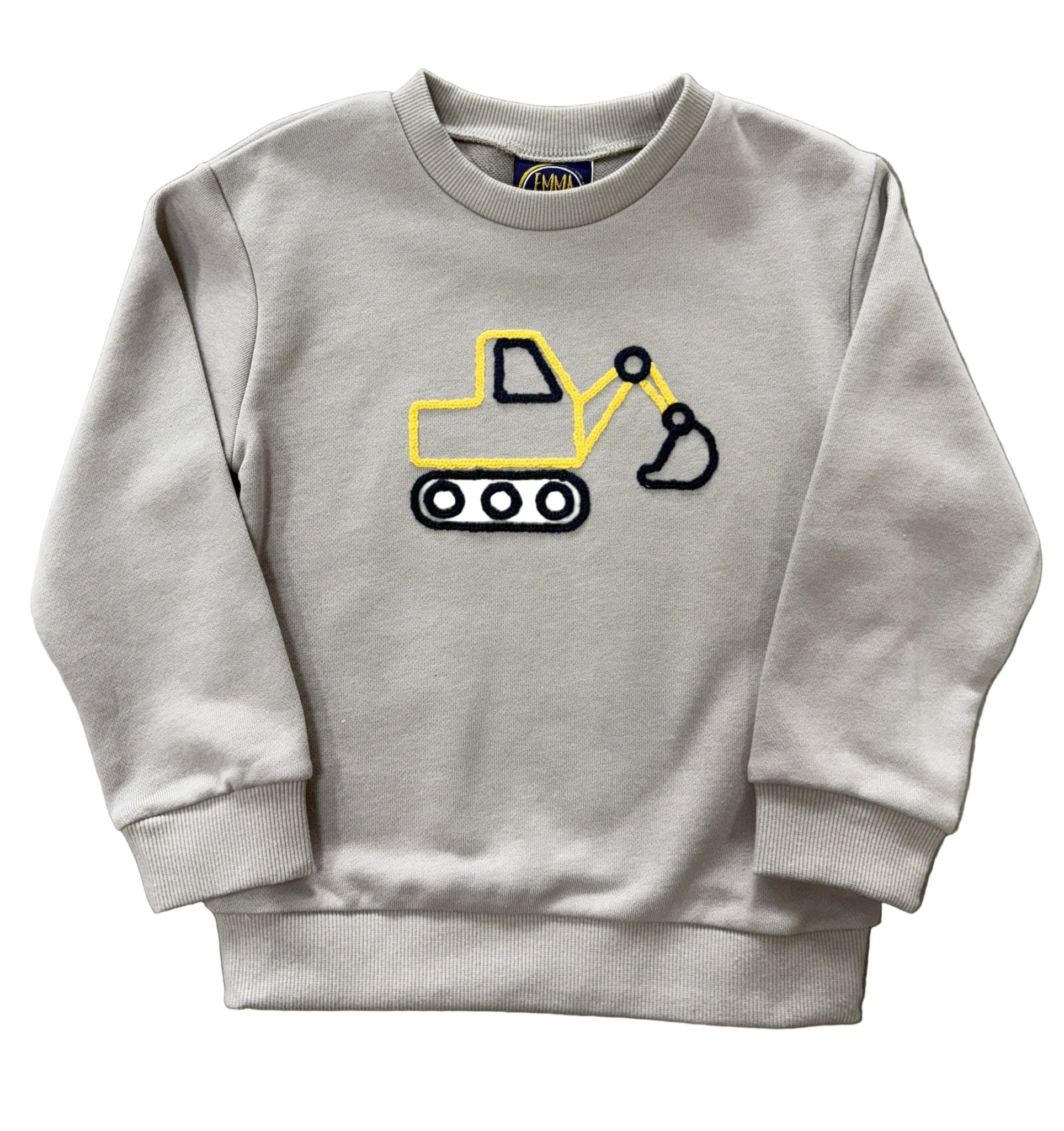 Excavator Embroidery Sweatshirt Boys Sweaters + Sweatshirts Emma Jean