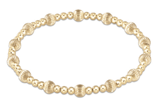 Extend Dignity Sincerity Pattern 5mm Bead Classic Gold Bracelets enewton
