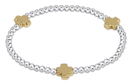 Extend Signature Cross 3mm Mixed Metal Bracelets enewton