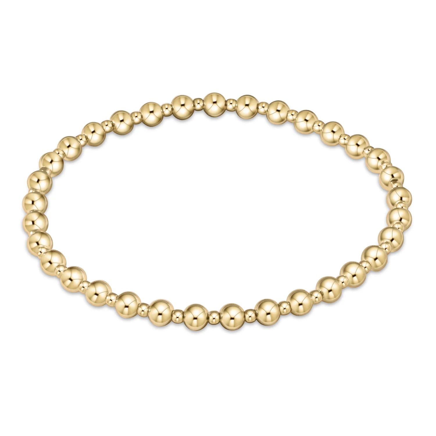 Extends Classic Grateful Pattern 4mm Bead Bracelet- Gold Bracelets enewton