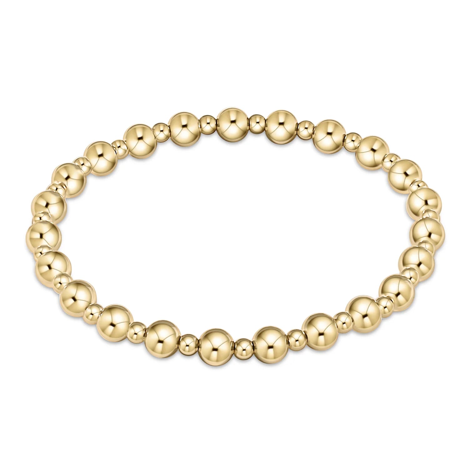 Extends Classic Grateful Pattern 5mm Bead Bracelet- Gold Bracelets enewton
