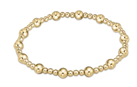 Extends - Classic Sincerity Pattern 5mm Bead Bracelet - Gold Bracelets enewton