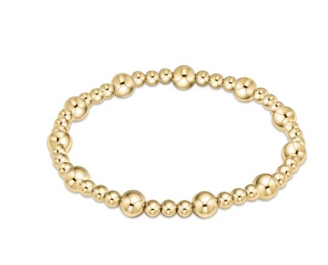 Extends - Classic Sincerity Pattern 6mm Bead Bracelet - Gold Bracelets enewton