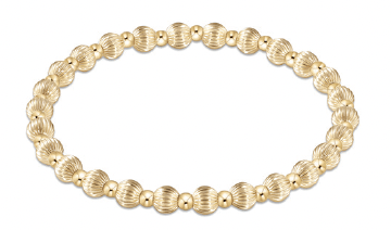 Extends Dignity Grateful Pattern 5mm Bead Bracelet - Gold Bracelets enewton