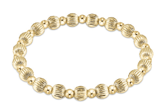 Extends Dignity Grateful Pattern 6mm Bead Bracelet - Gold Bracelets enewton
