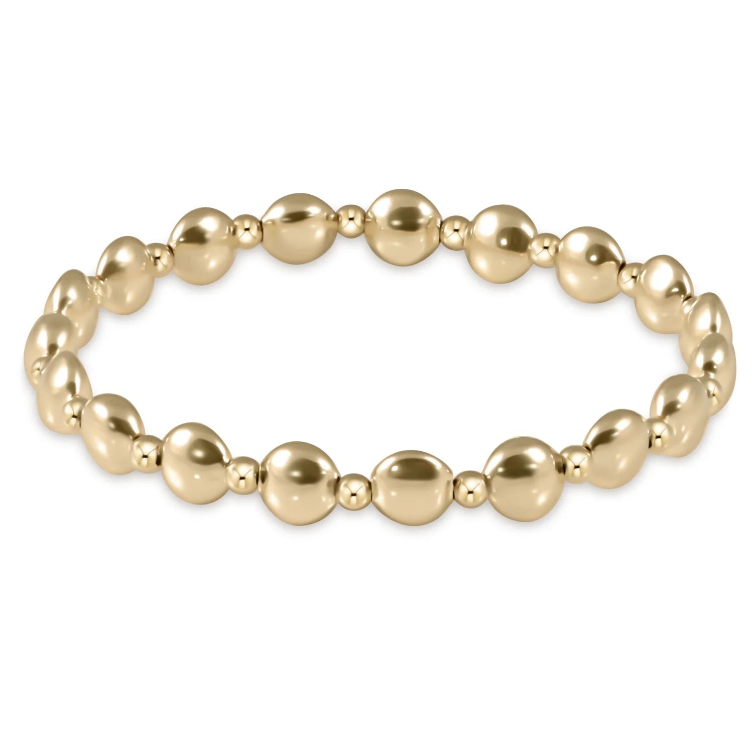 Extends Honesty Gold Grateful Pattern 6mm Bead Bracelet Bracelets enewton