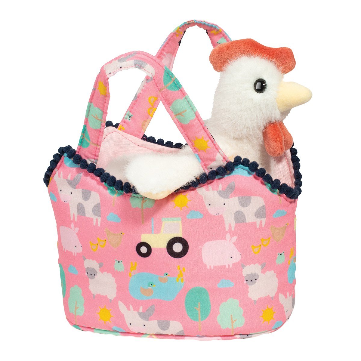 Farm Friends Sassy Sak with White Hen Plush Douglas Toys