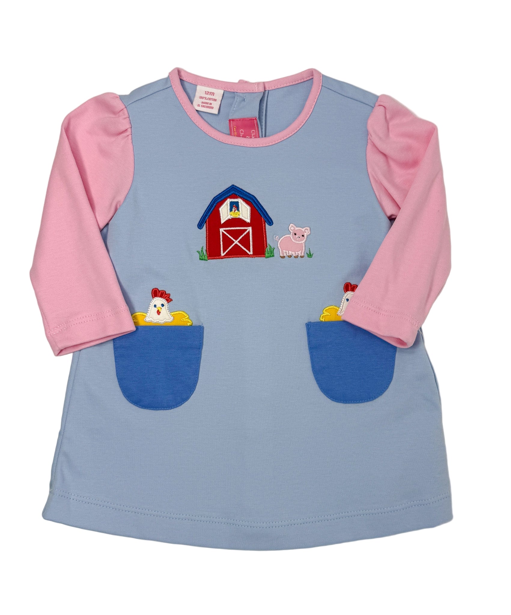 Farm Girls Color Block Knit Dress w/ Pockets Girls Play Dresses Claire & Charlie