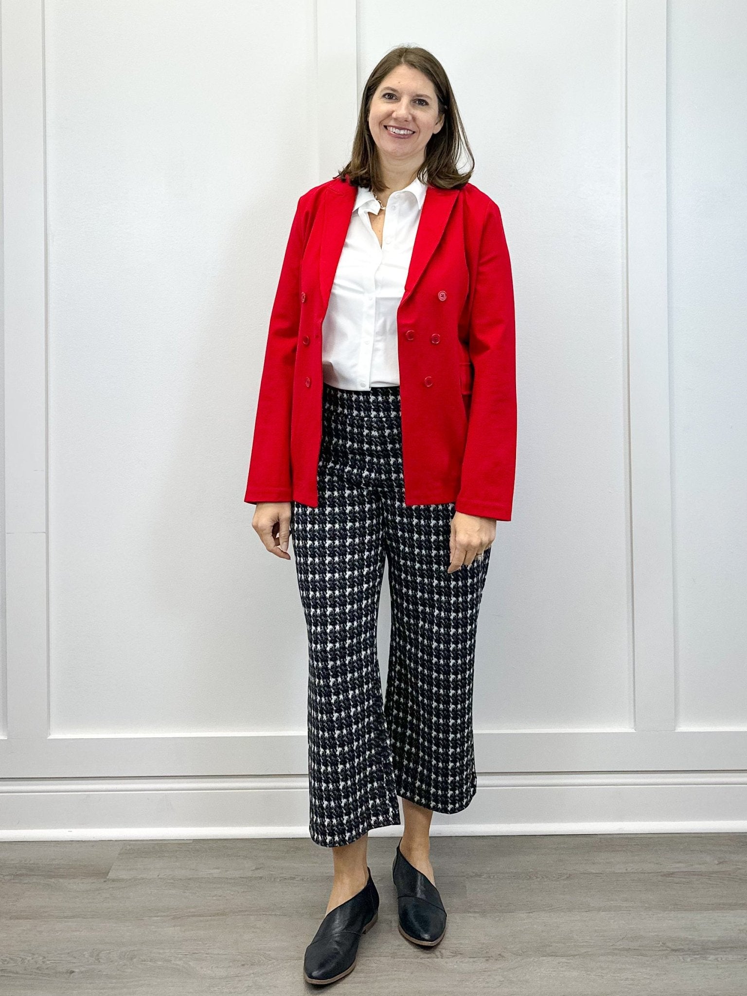 Faux Double Breasted Blazer - Tango Red - Sugar Babies Children's Boutique/Meg's Shoppe