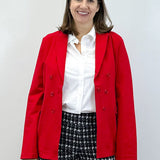 Faux Double Breasted Blazer - Tango Red - Sugar Babies Children's Boutique/Meg's Shoppe