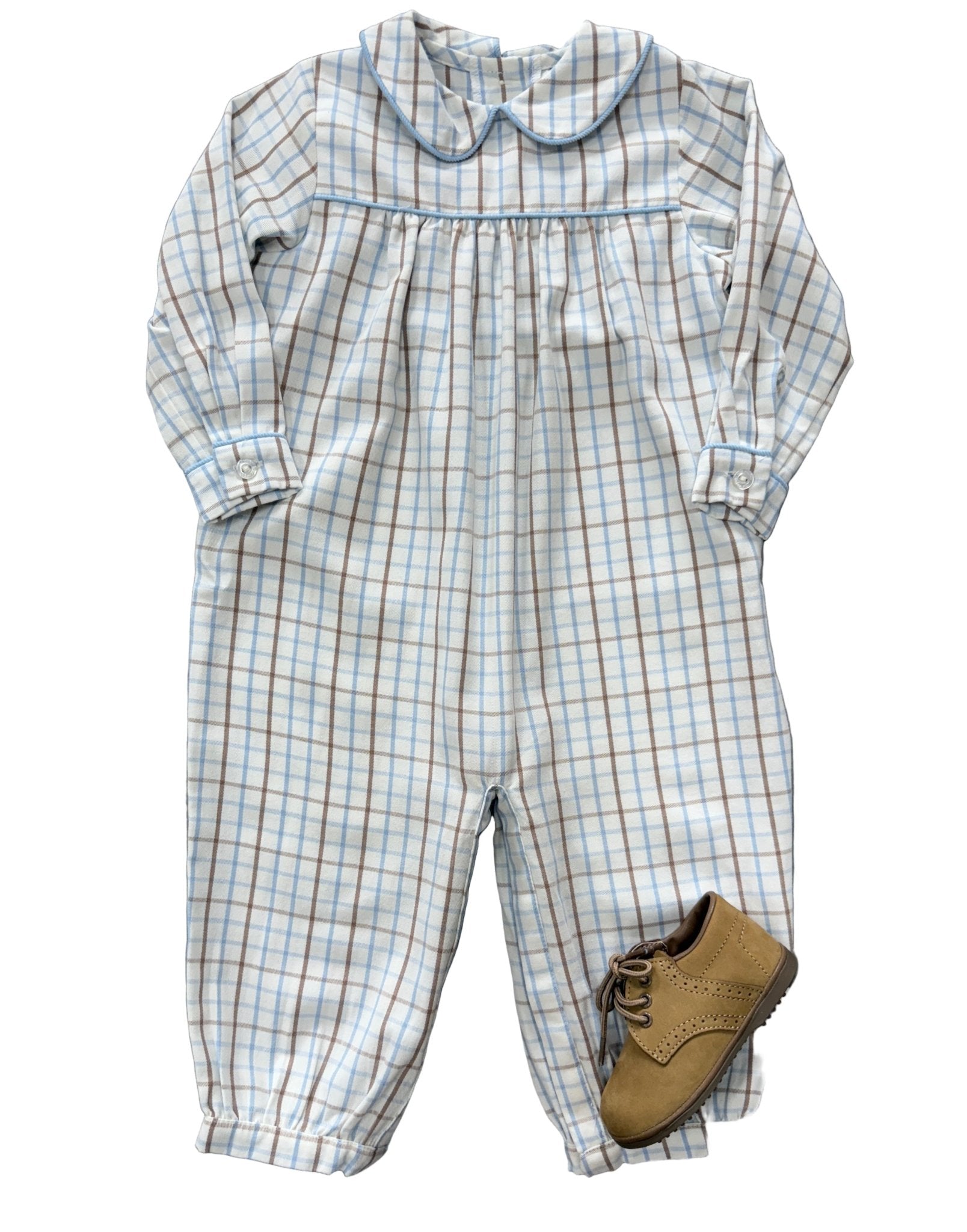 Finn Longall - Winthrop Plaid Boys Bubbles + Rompers Little English