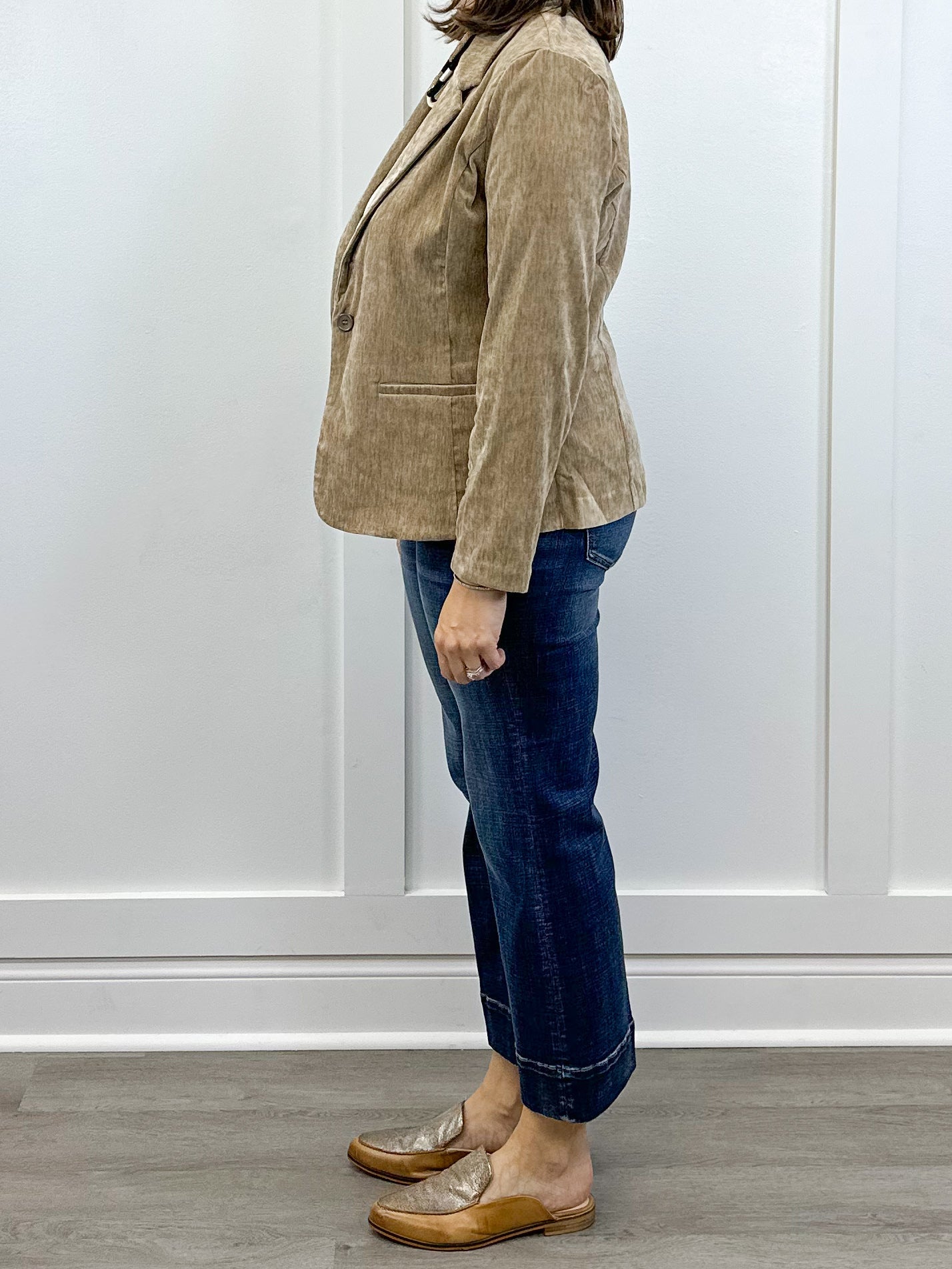 Fitted Blazer - Khaki Outerwear Liverpool