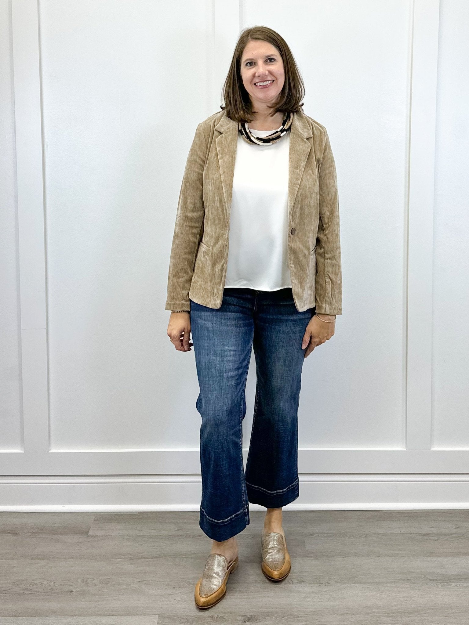 Fitted Blazer - Khaki Outerwear Liverpool