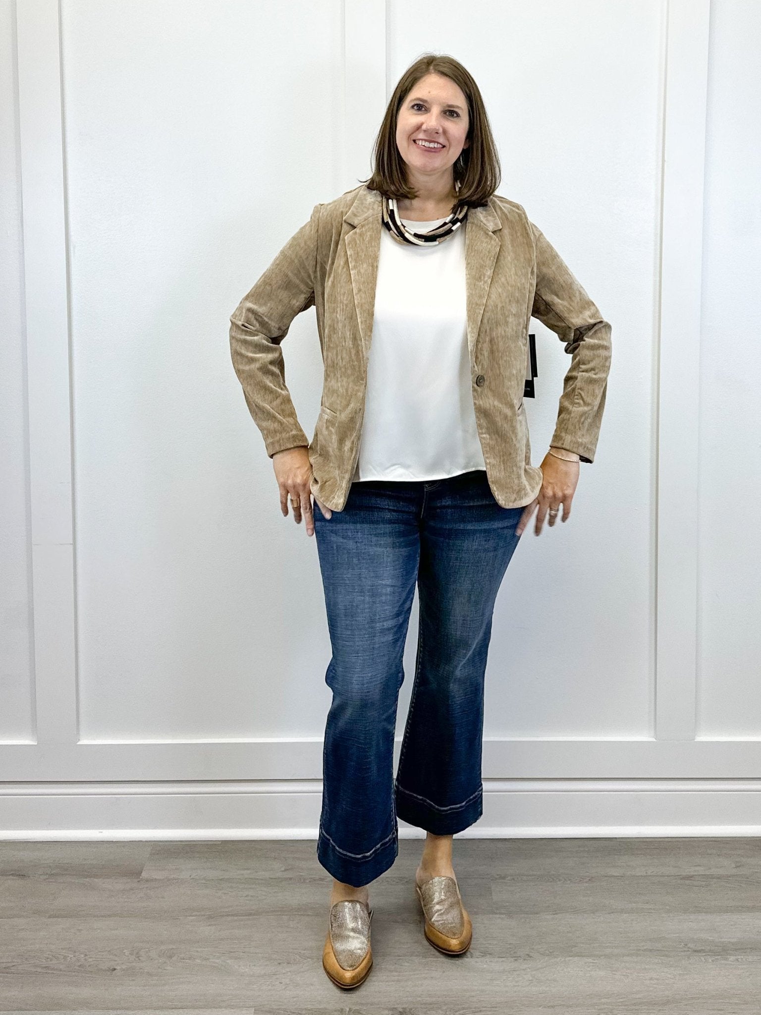Fitted Blazer - Khaki Outerwear Liverpool