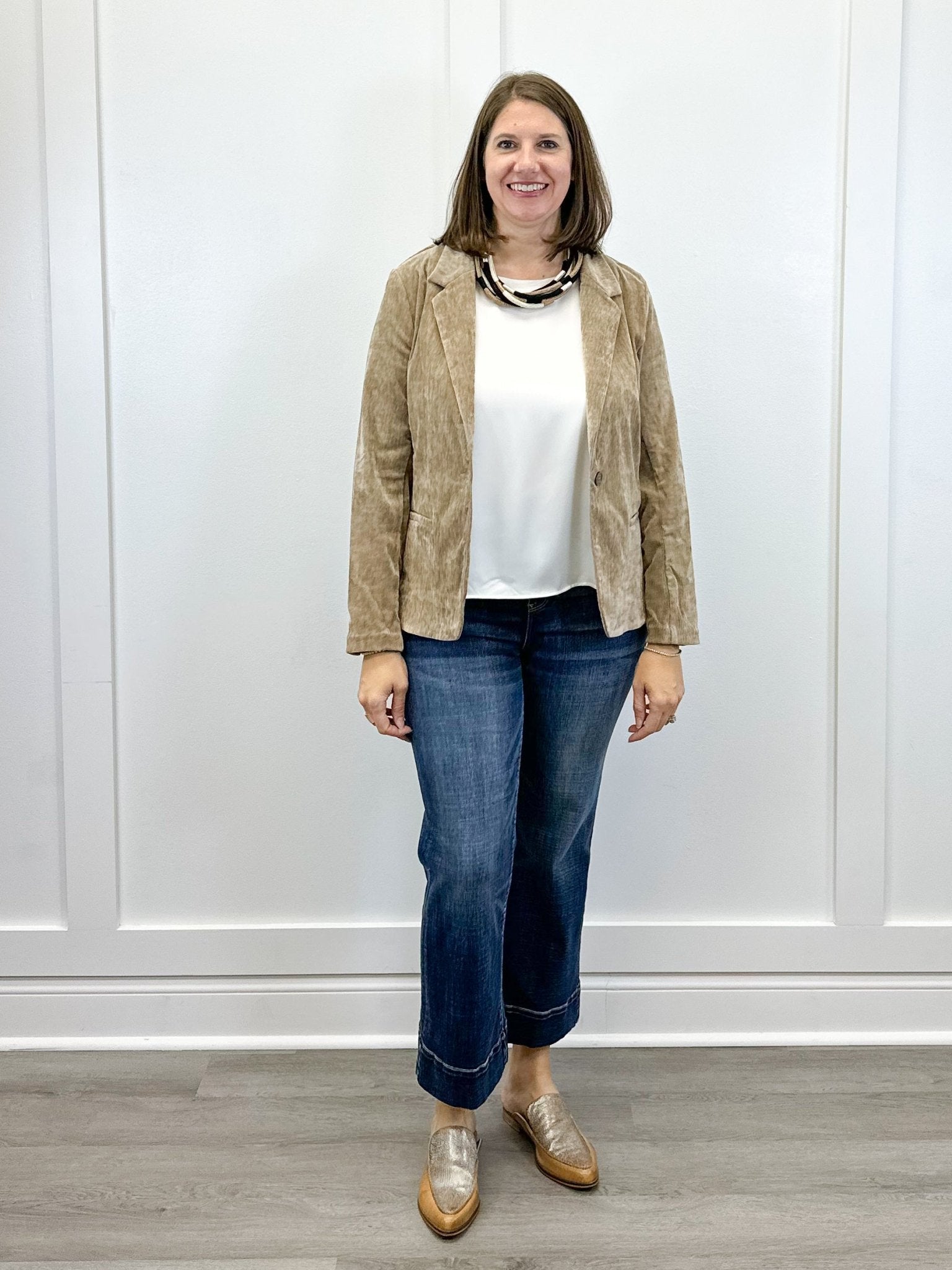 Fitted Blazer - Khaki Outerwear Liverpool