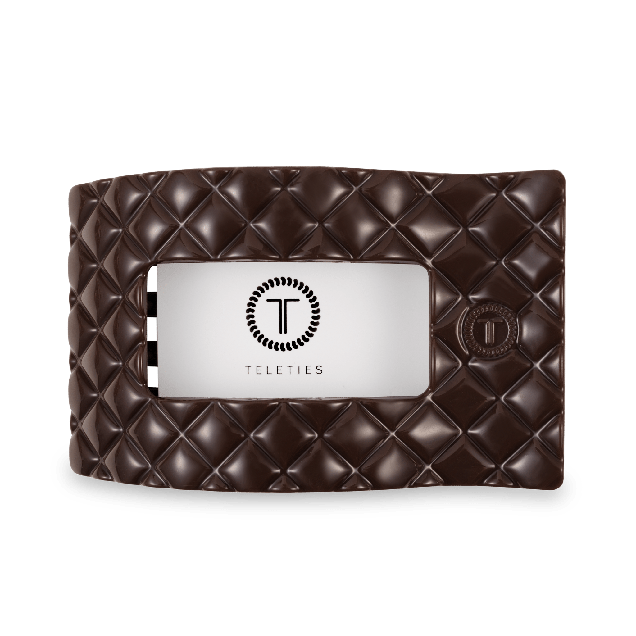 Flat Rectangle Hair Clip - Large - Truly Taupe Quilted Hair Accessories Teleties