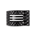 Flat Rectangle Hair Clip - Medium - Jet Black Quilted Hair Accessories Teleties