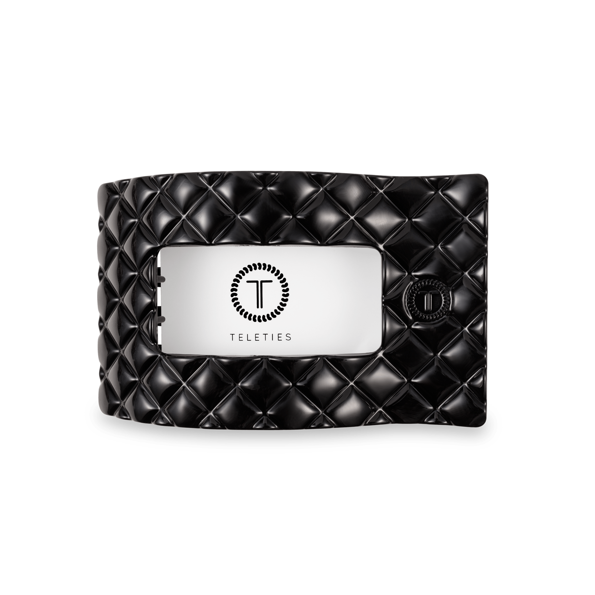 Flat Rectangle Hair Clip - Medium - Jet Black Quilted Hair Accessories Teleties