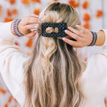 Flat Rectangle Hair Clip - Medium - Jet Black Quilted Hair Accessories Teleties